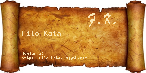 Filo Kata névjegykártya